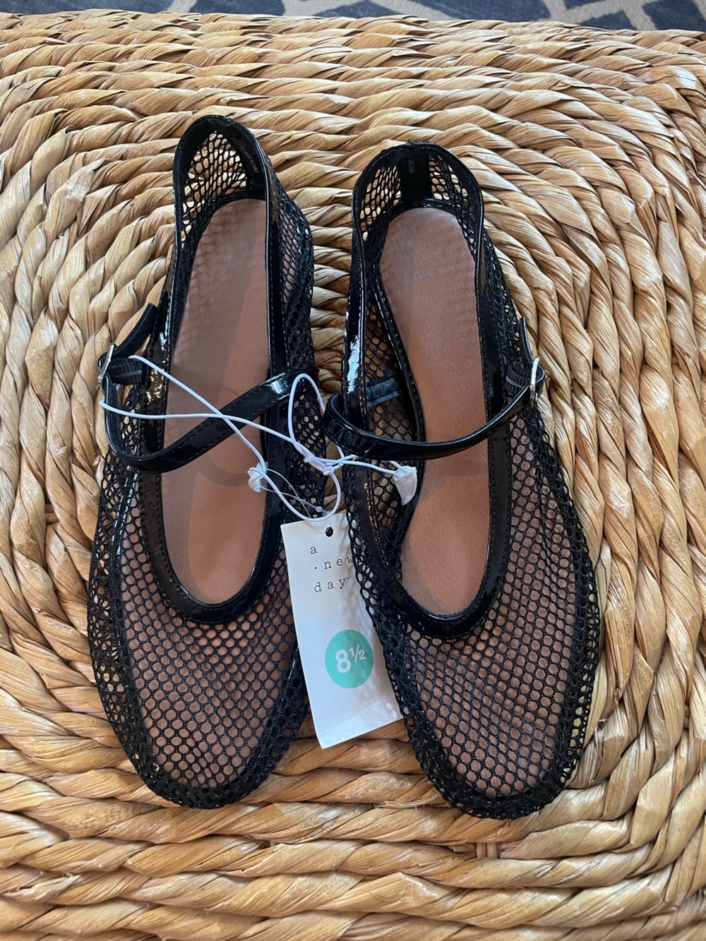A New Day Issa Mesh Mary Jane Ballet Flats NWT